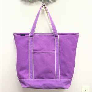 Lands’ End Large Purple Open Top Canvas Tote Bag 390579